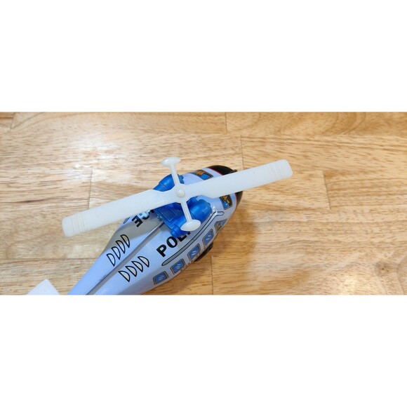 MTU Police Helicopter Wind Up Tin Toy  Korea  Works Sort Of-In Great Shape - Picture 7 of 10